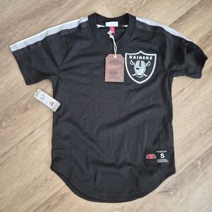 NWT Mitchell & Ness Raiders Black Mesh Jersey with Gray Shoulder Stripes Small